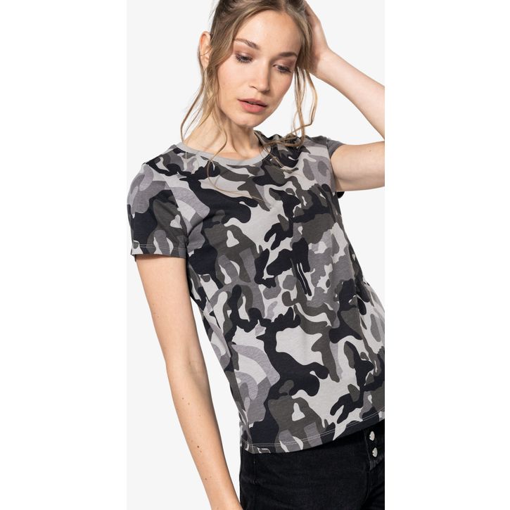 Image produit alternative T-shirt camo manches courtes femme