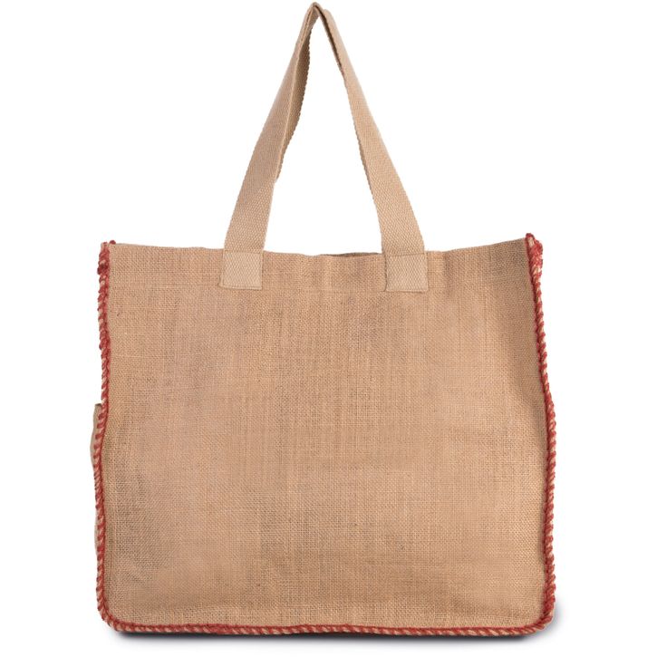 Image produit alternative Sac en jute avec coutures contrastées