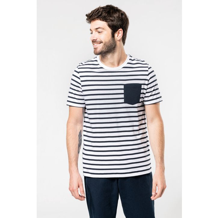 Image produit alternative T-shirt rayé marin avec poche manches courtes