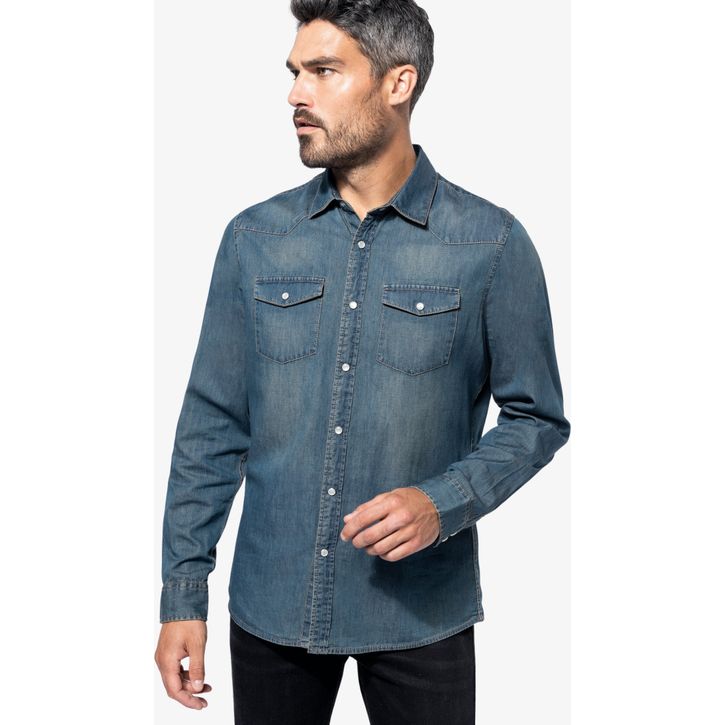 Image produit alternative Chemise denim manches longues homme