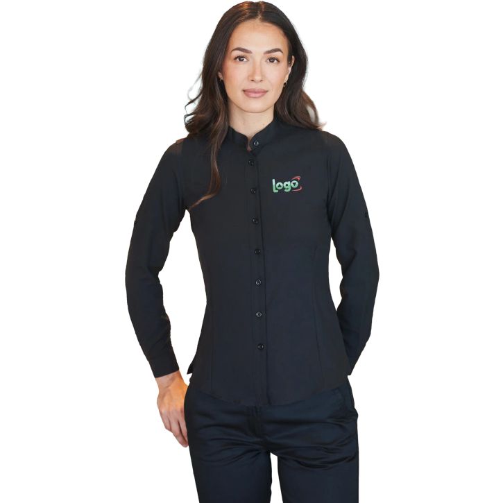 Image produit alternative Ladies' mandarin shirt, roll-tab sleeve