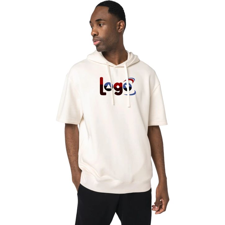 Image produit Sweat-shirt à capuche à épaules tombantes manches courtes French Terry unisexe