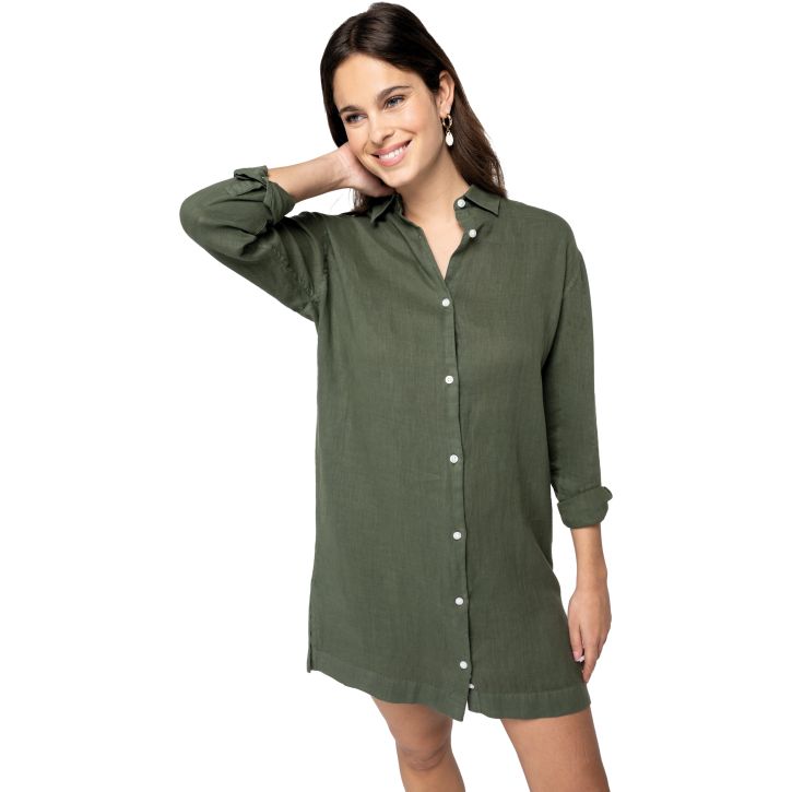 Image produit alternative Robe chemise en lin femme