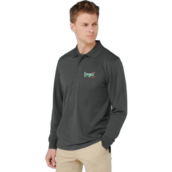 Image produit alternative Unisex long sleeved polo shirt