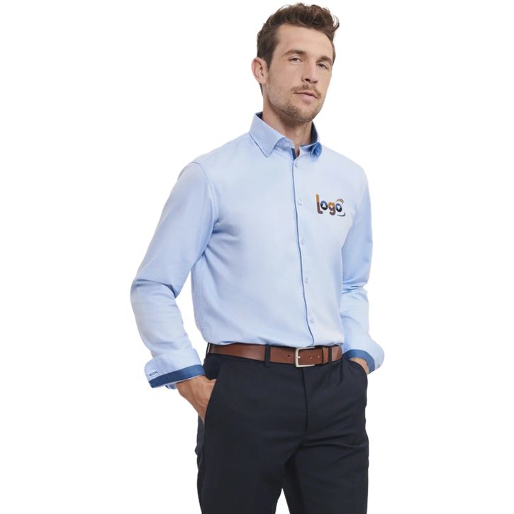 Image produit alternative Chemise contrastée à chevrons cintrée manches longues homme