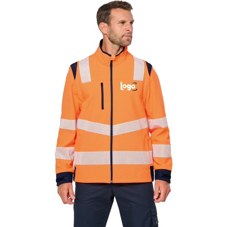 Image produit alternative Veste softshell de sécurité recyclée avec manches détachables unisexe