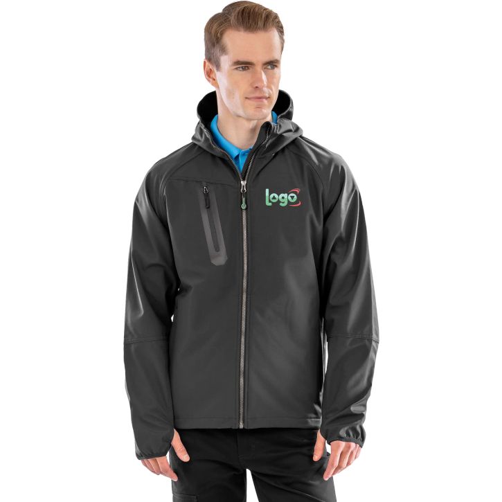 Image produit alternative 3-layer recycled printable casual hooded softshell