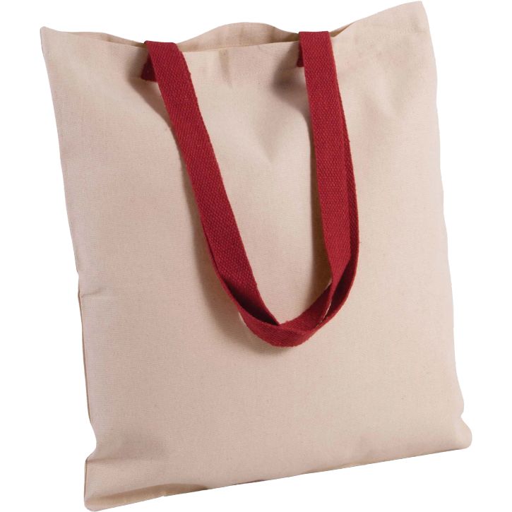 Image produit alternative Sac shopping plat en toile avec poignées contrastées