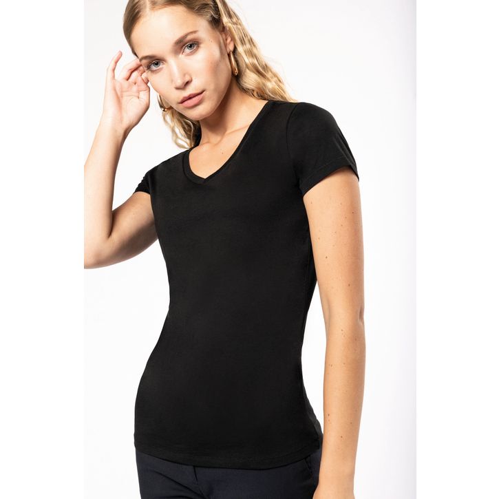 Image produit alternative T-shirt Supima® col V manches courtes femme