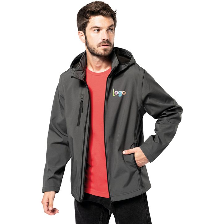 Image produit alternative Veste Softshell 3 couches à capuche avec manches amovibles unisexe