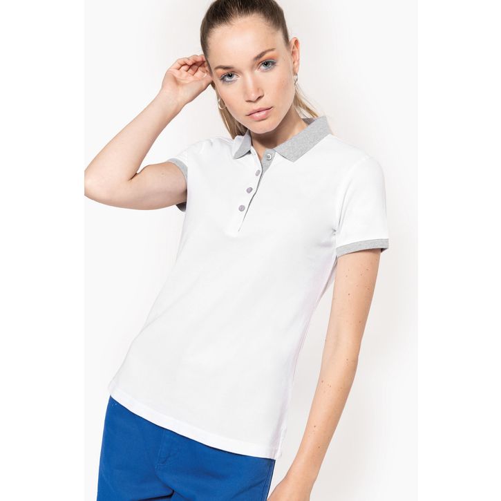 Image produit alternative Polo piqué bicolore femme