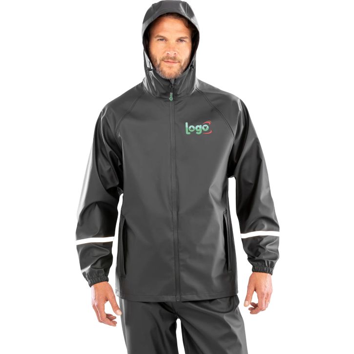 Image produit alternative Prism PU waterproof jacket with reflective bands and recycled backing