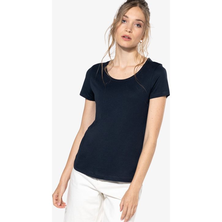 Image produit alternative T-shirt bio col à bords francs manches courtes femme
