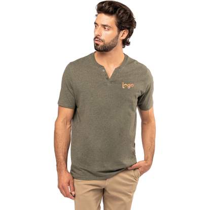 Image produit alternative T-shirt écoresponsable henley manches courtes homme - 140 g