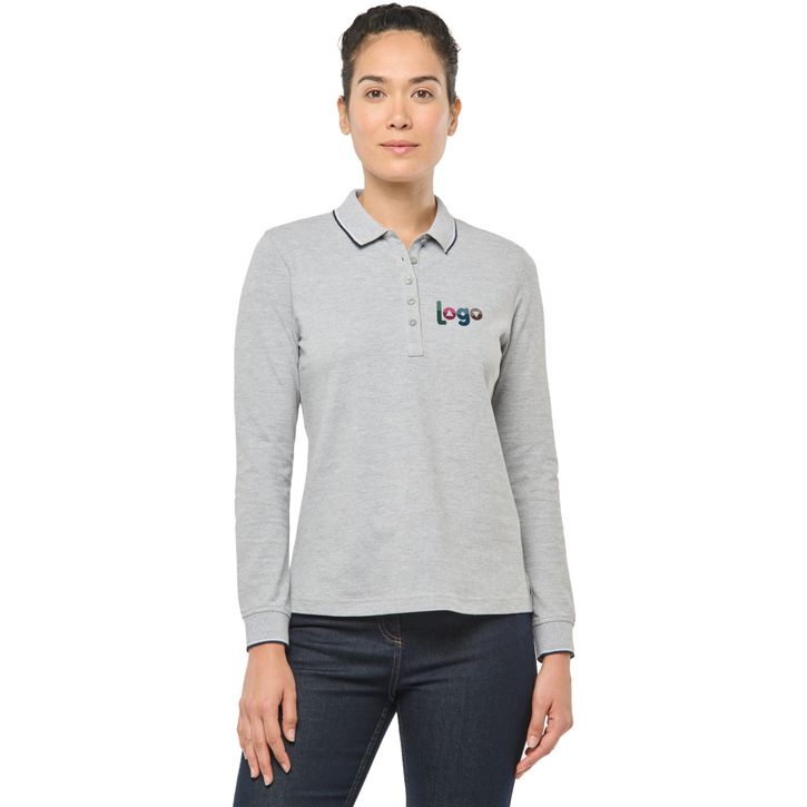 Image produit alternative Polo maille piquée manches longues femme