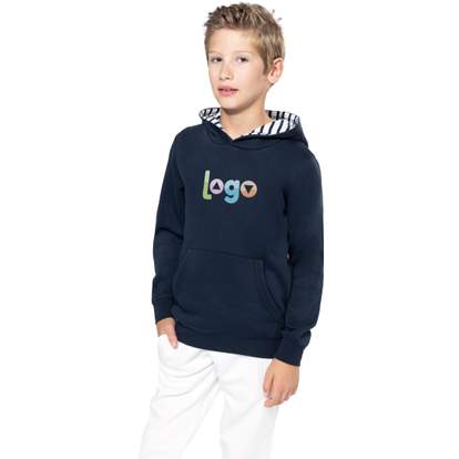 Image produit alternative Sweat-shirt à capuche contrastée à motifs enfant unisexe