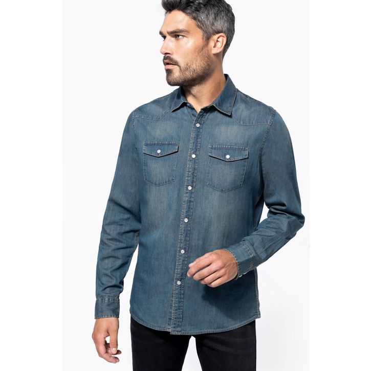 Image produit alternative Chemise denim manches longues homme