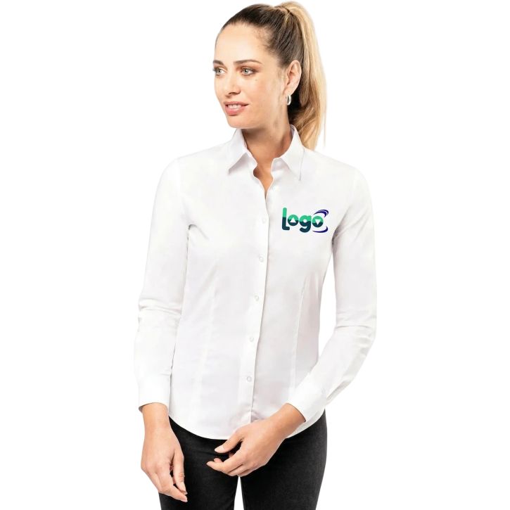 Image produit alternative Chemise coton / élasthanne manches longues femme