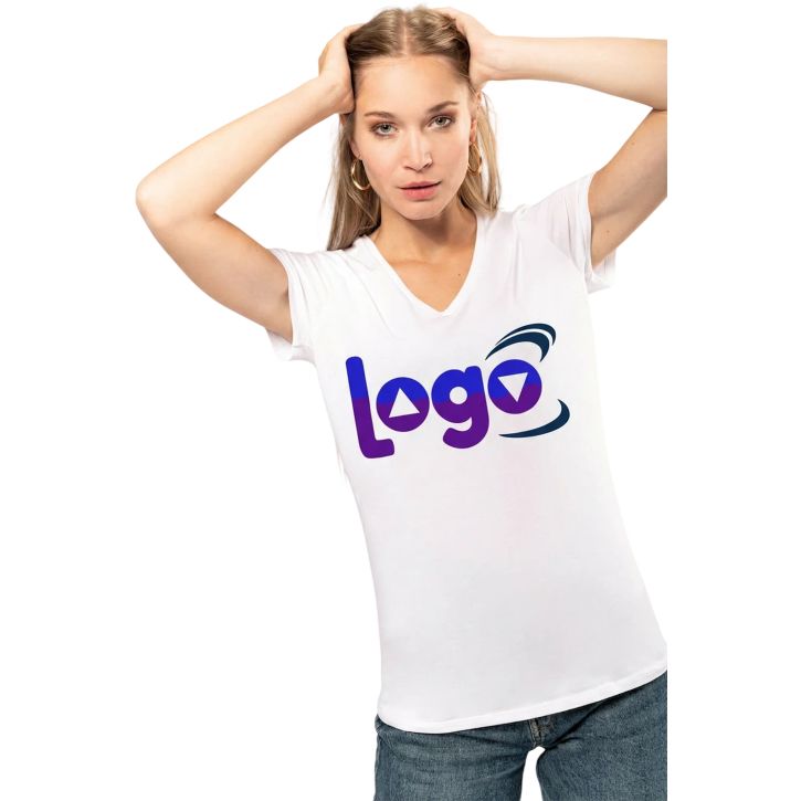 Image produit alternative T-shirt col V manches courtes femme