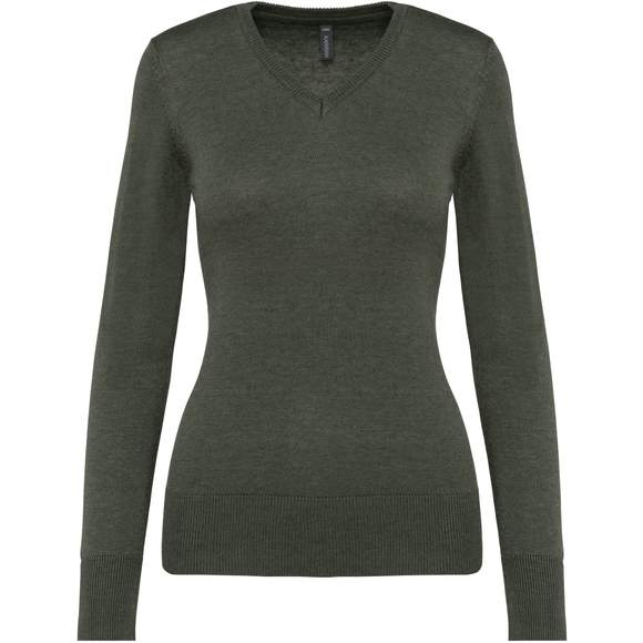 Pull col V femme