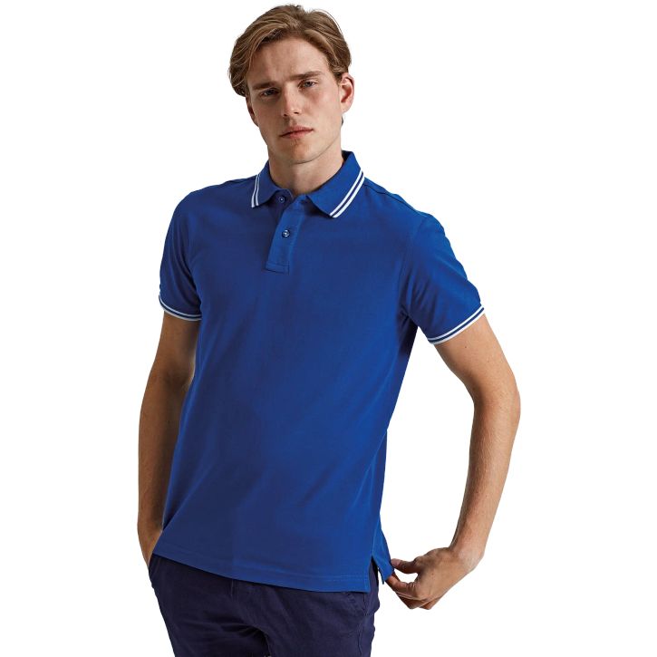 Image produit alternative Polo passepoilé coupe classique homme - col contrasté