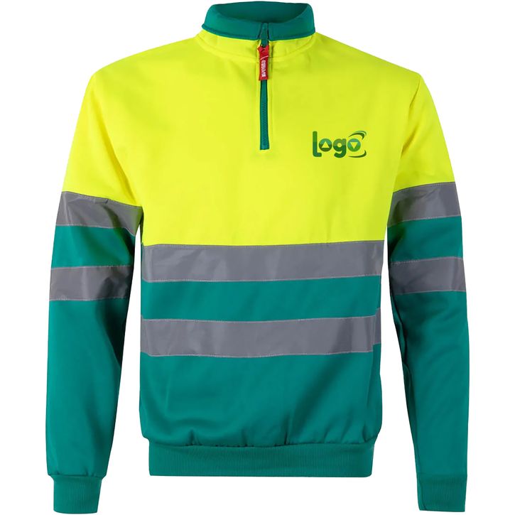 Image produit alternative Sweat bicolore col zippé haute visibilité