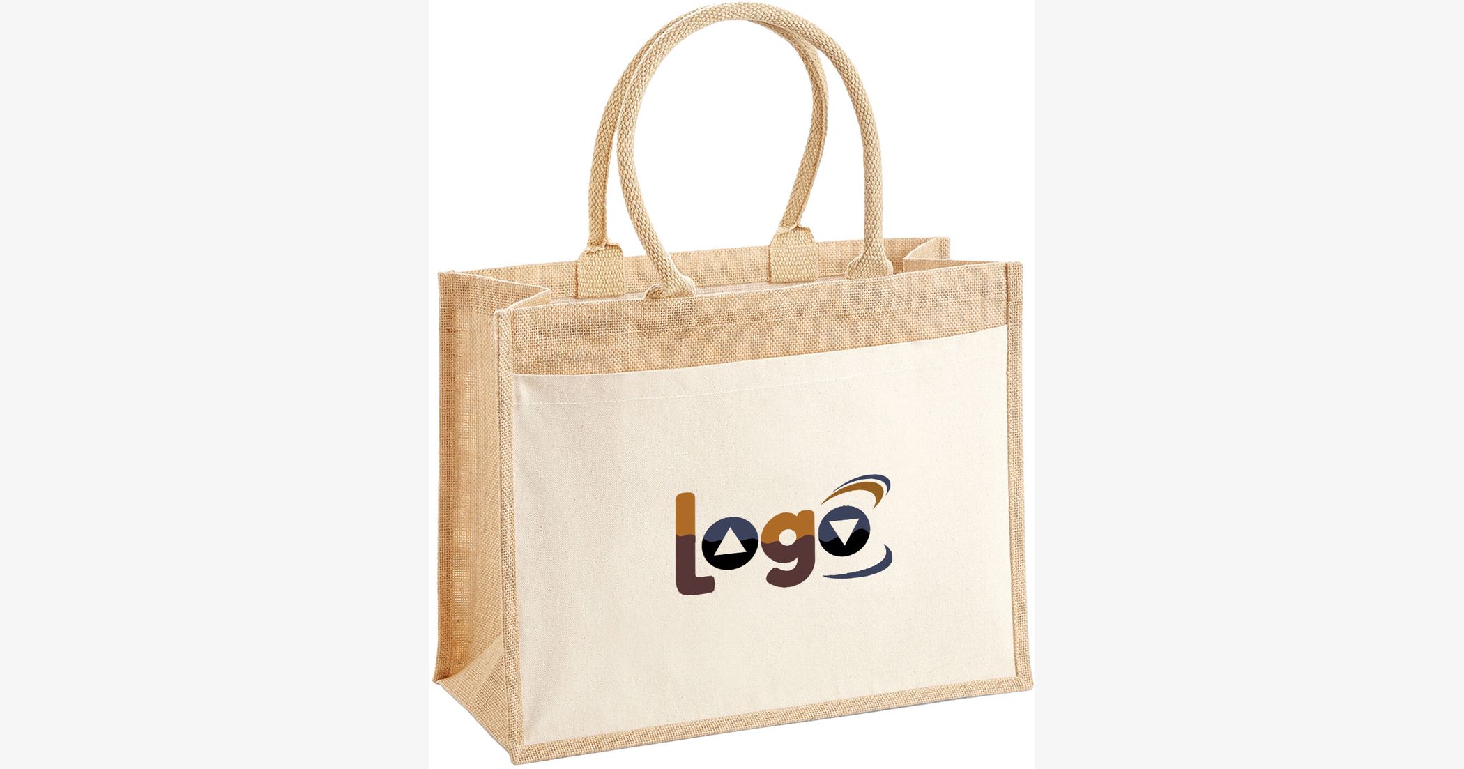 Petit sac shopping en toile de jute pailleté Westford Mill - W431 - beige - Bagagerie - Maroquinerie