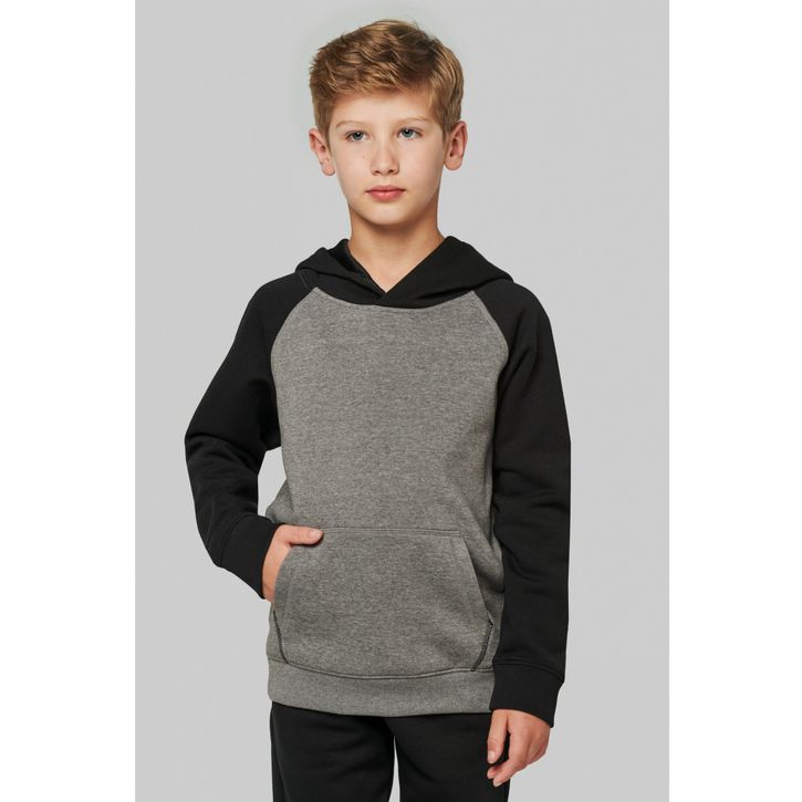 Image produit alternative Sweat-shirt capuche bicolore enfant