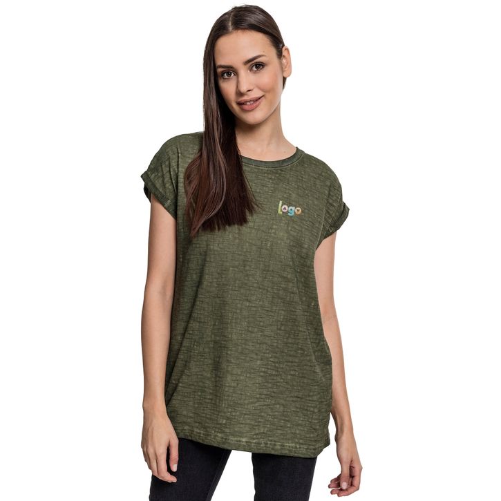 Image produit alternative Ladies Spray Dye Extended Shoulder Tee