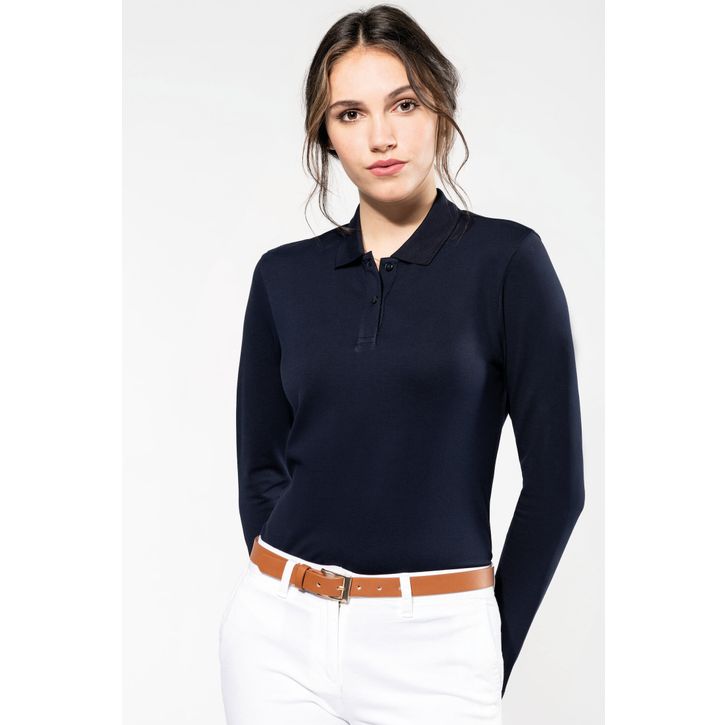 Image produit alternative Polo Supima® manches longues femme