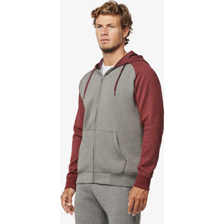 Image produit alternative Veste molleton zippée capuche bicolore unisexe