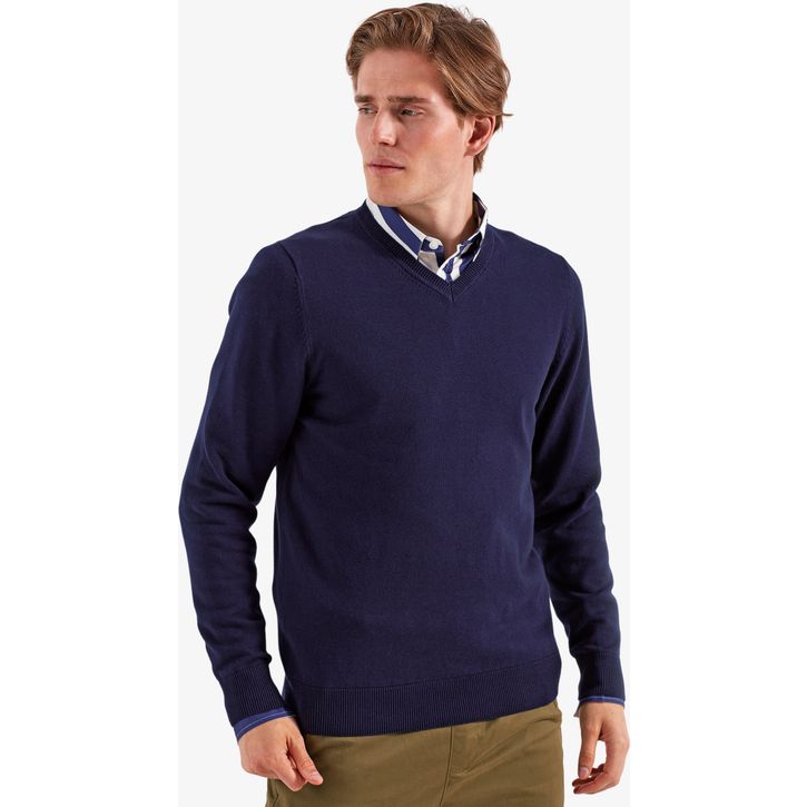 Image produit alternative Pull col V homme en coton mélangé