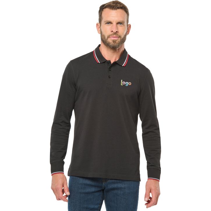 Image produit alternative Polo maille piquée manches longues homme