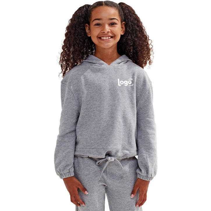 Image produit alternative Sweat à capuche crop-top oversize en tissu recyclé Tridri® enfant