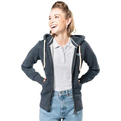 Image produit alternative Sweat-shirt vintage zippé à capuche femme