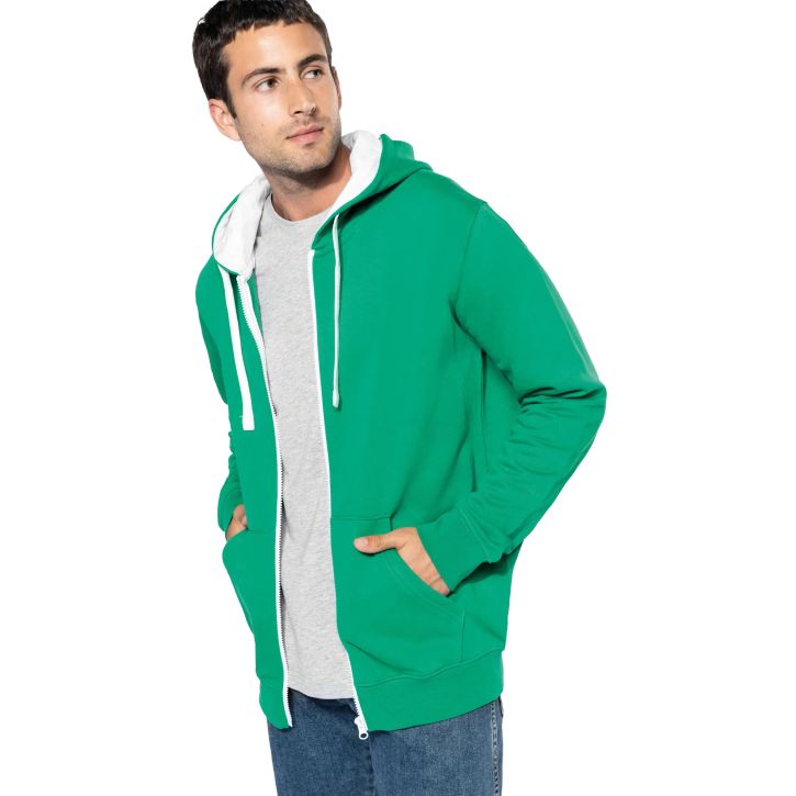 Image produit alternative sweat-shirt zippé capuche contrastée