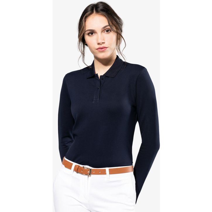 Image produit alternative Polo Supima® manches longues femme
