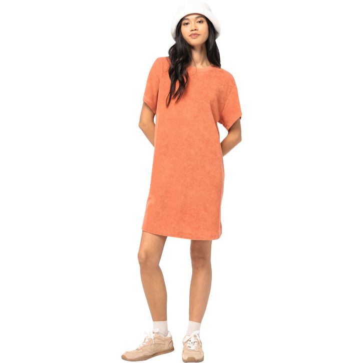 Image produit Robe t-shirt en éponge à épaules tombantes femme