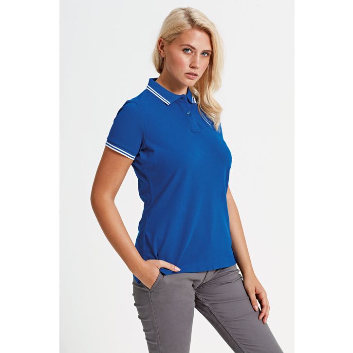 Image produit alternative Polo passepoilé coupe classique femme - col contrasté