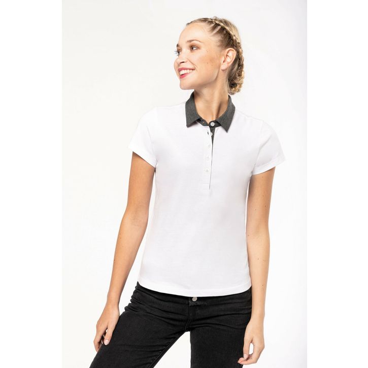 Image produit alternative Polo jersey bicolore femme