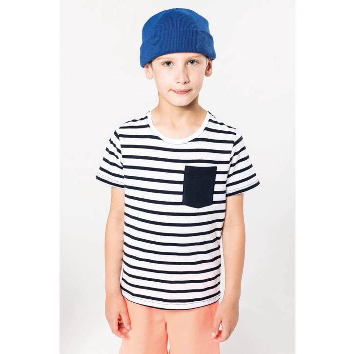 Image produit alternative T-shirt rayé marin avec poche manches courtes enfant