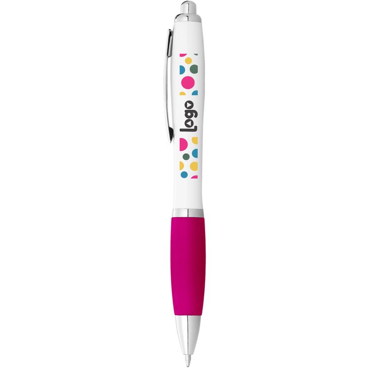 Image produit alternative Stylo bille avec corps blanc et grip coloré Nash