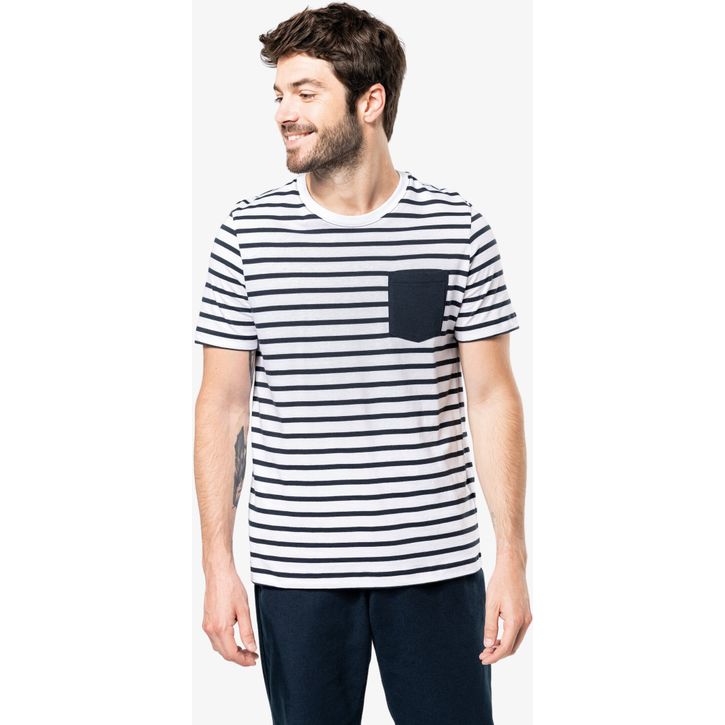 Image produit alternative T-shirt rayé marin avec poche manches courtes