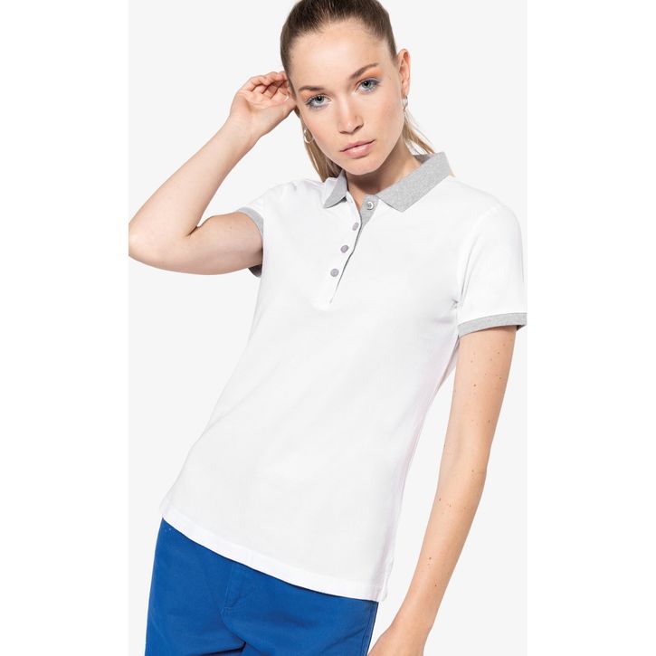 Image produit alternative Polo piqué bicolore femme