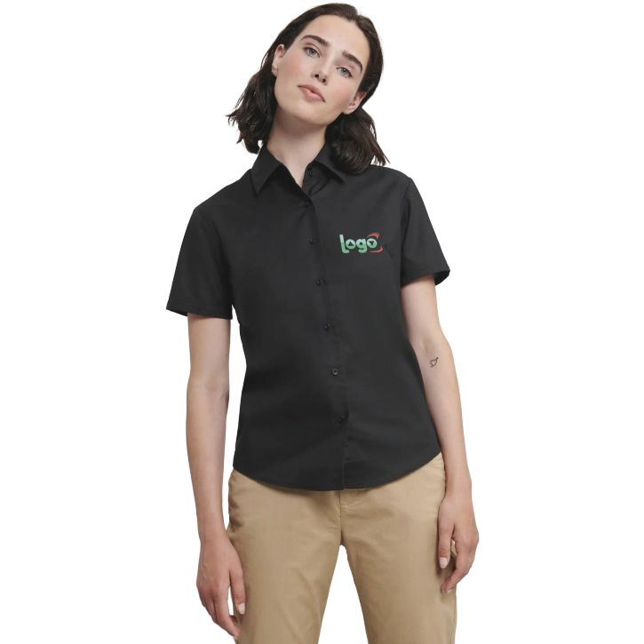 Image produit alternative Chemise Oxford cintrée manches courtes femme