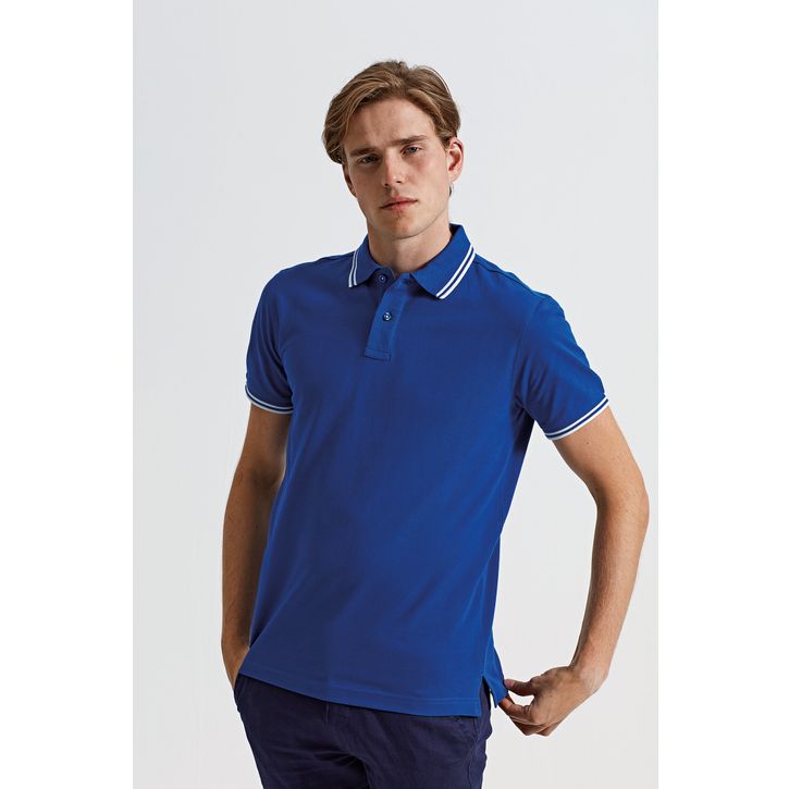 Image produit alternative Polo passepoilé coupe classique homme - col contrasté