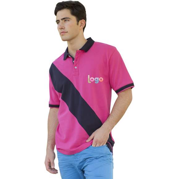 Men's Diagonal Stripe Polo