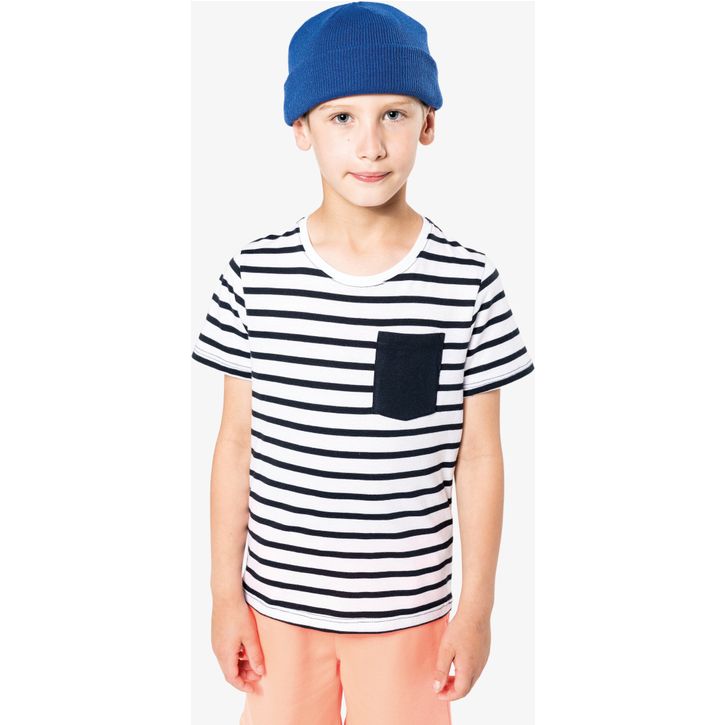 Image produit alternative T-shirt rayé marin avec poche manches courtes enfant