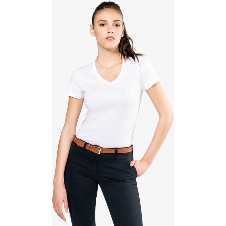 Image produit alternative T-shirt Supima® col V manches courtes femme