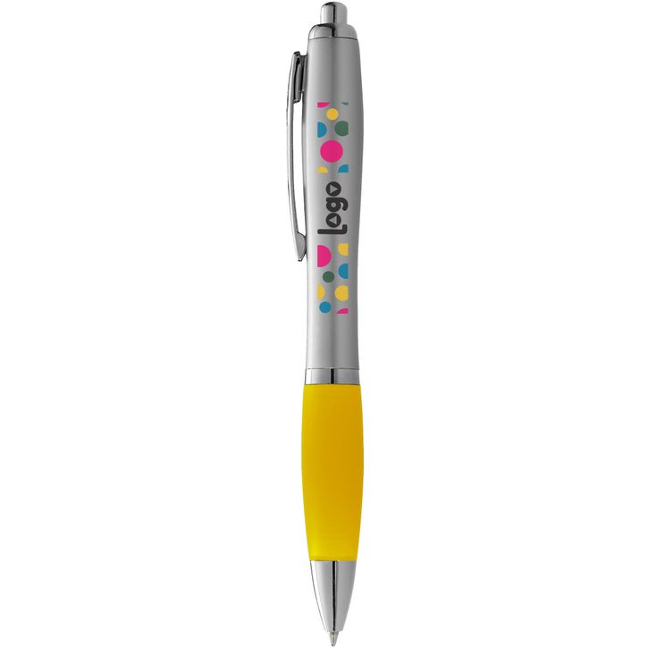 Image produit alternative Stylo bille avec corps argenté et grip coloré Nash